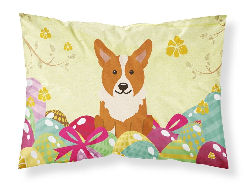 1624 BB6100PILLOWCASE Easter Eggs Corgi Fabric Standard Pillowcase